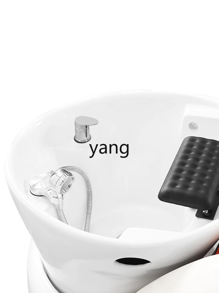 Yjq for Hair Salon Automatic Intelligent Electric Massage Shampoo Bed Ceramic Basin Washing and Flushing Integrated