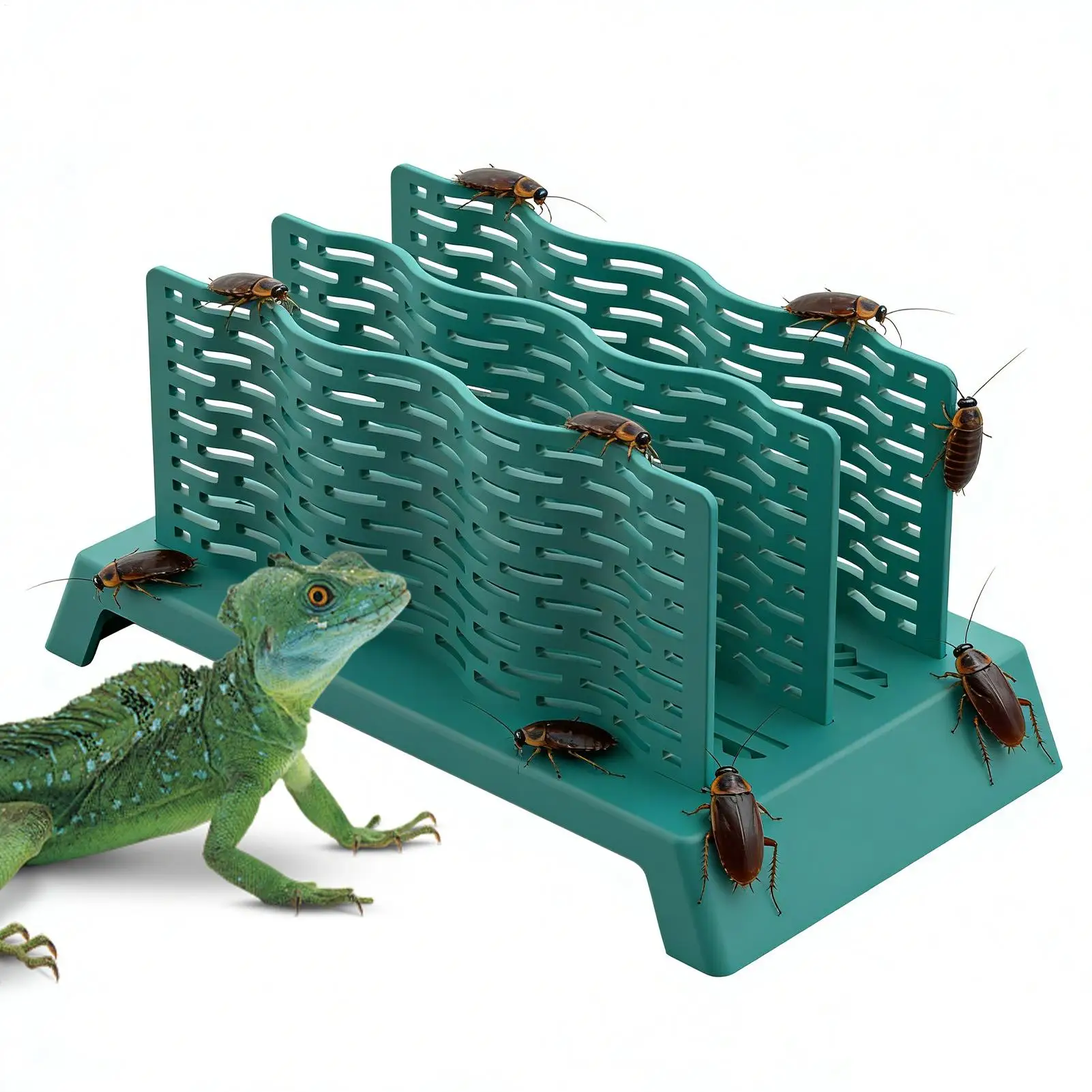 Comedero para Reptiles, Recipiente Acrílico Anti-Escape para Camaleones, Lagartos, Geckos, Dubias, Cucarachas, Grillos, Terrario, Vivario, Accesorio de Montaje en Pared