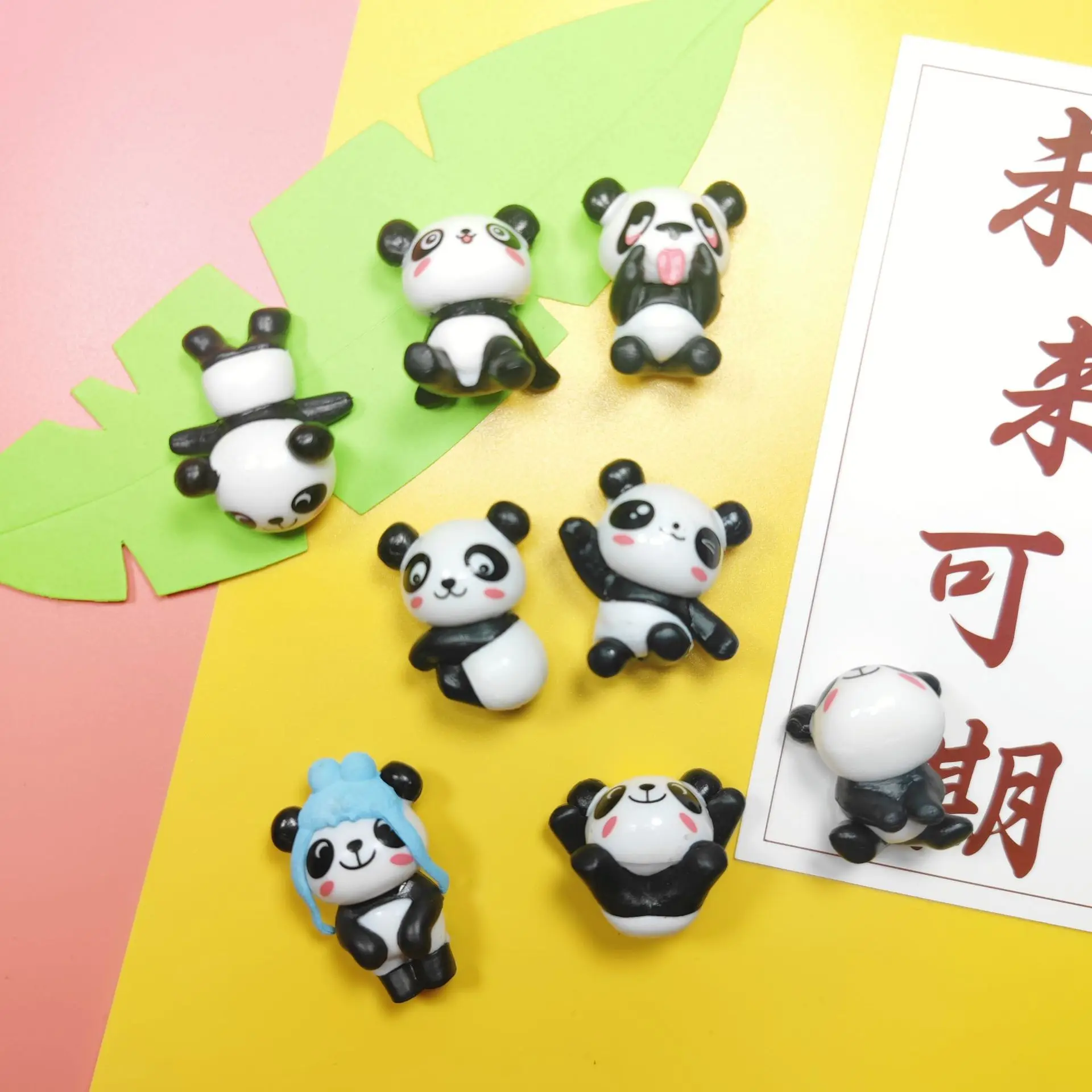 8PCS Cute Panda Fridge Magnets Sticker Toy Refrigerator Decoration Holder Home Decor Children Birthday Gifts