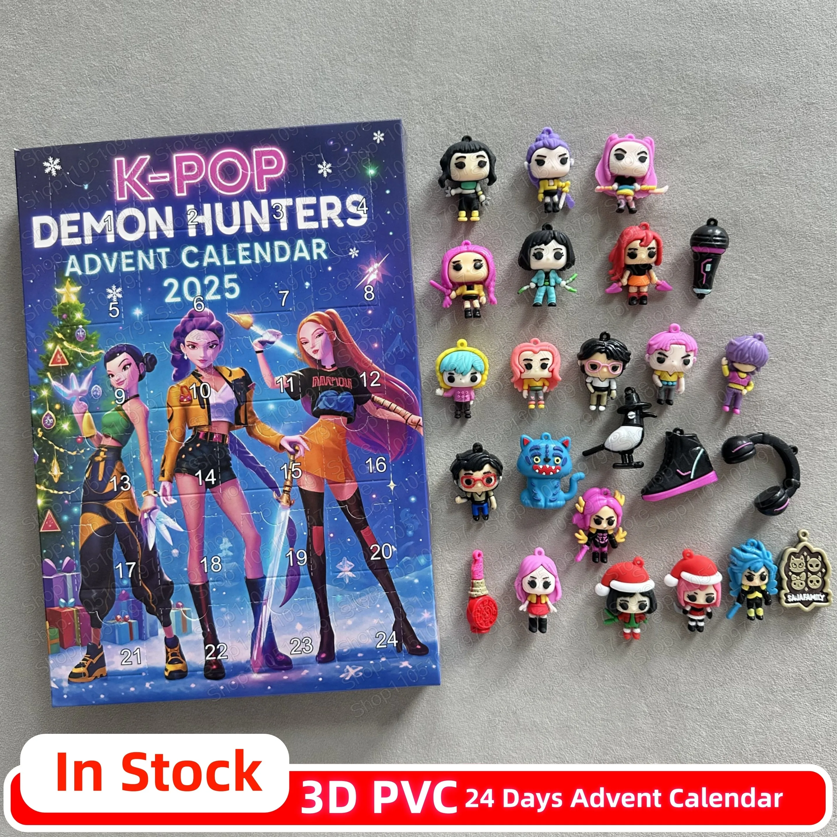 

2026 3D KPop Demon Hunters Advent Calendar K-Pop Demon Hunters Rumi Mira Zoey Christmas Countdown Advent Calendar Gift 24 Days