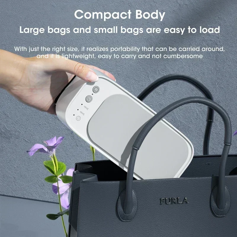 Ultrasonic Jewelry Glasses Cleaner Mini Portable High Frequency Vibration 3 Speed Timer for Home Travel Office