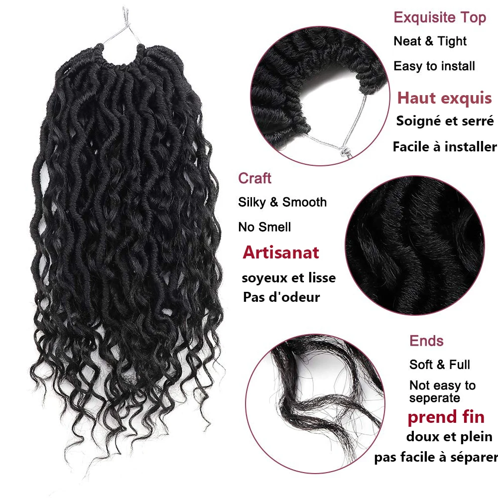 Goddess Faux Locs Crochet Hair Curly River Locs 26 Inches Long Braid Pre Looped Synthetic Braids Dreadlocks Hair Extensions SOKU image 3