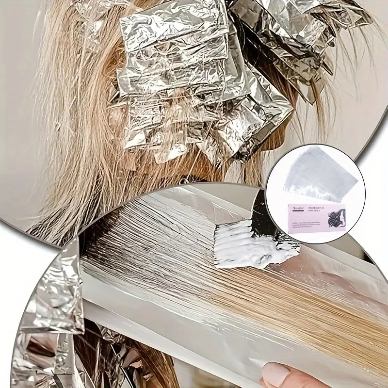 Anti-Slip Hair Dye Plate & 30 Sheets Thickened Foils 3 Sizes All-in-One Hair Coloring Kit for Salon Stylists and DIY Home Use