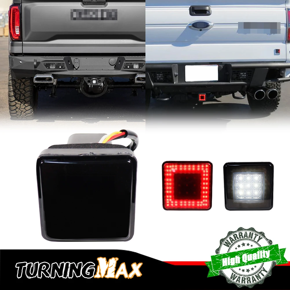 12-LED Brake Light Trailer Hitch Cover Fit Towing & Hauling 2