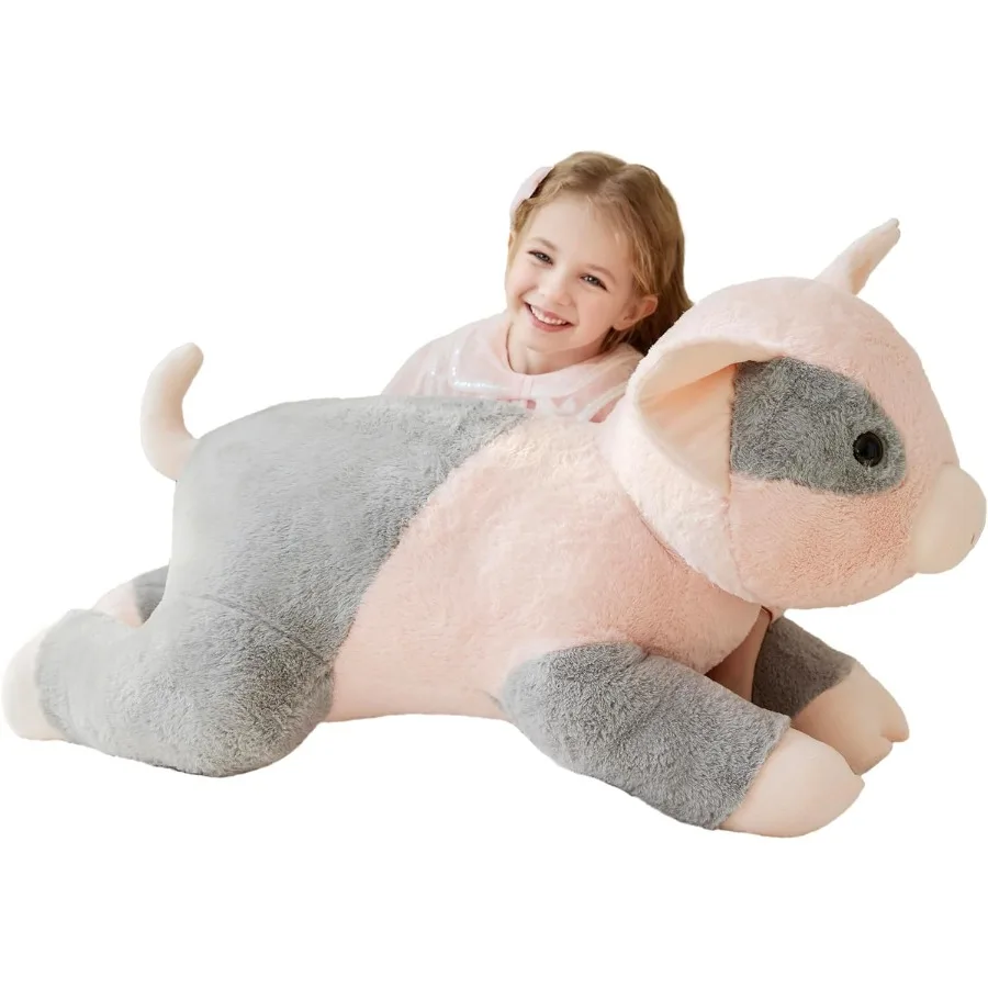 

IKASA Giant Fragrant Pig Stuffed Animal Plush Toy 30 Huge Size Soft Fluffy Cute Plushie Gift for Girlfriend Boys