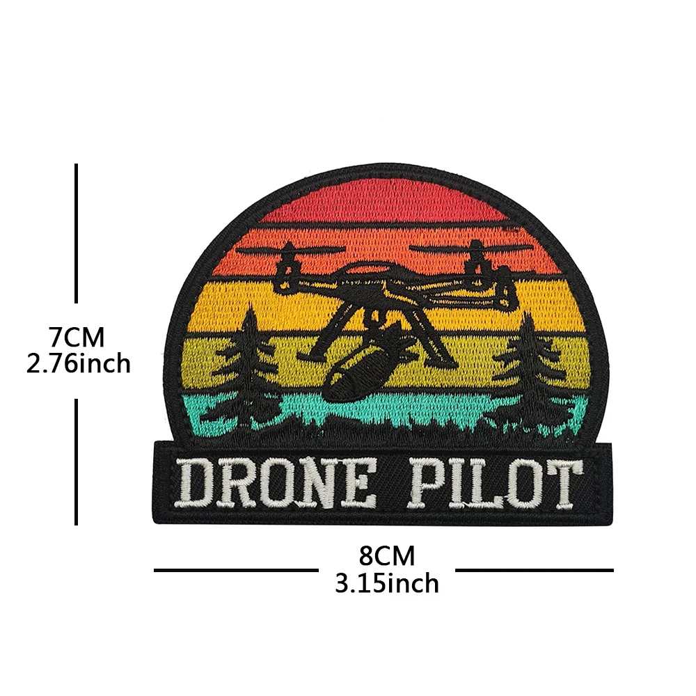 في الهواء الطلق حقيبة الملحقات الأصلي الطائرة بدون طيار الطيار قوس قزح مخطط المطرزة شارات الكتف FAA الطائرة بدون طيار الطيار DIY سترة هوك بقع #5