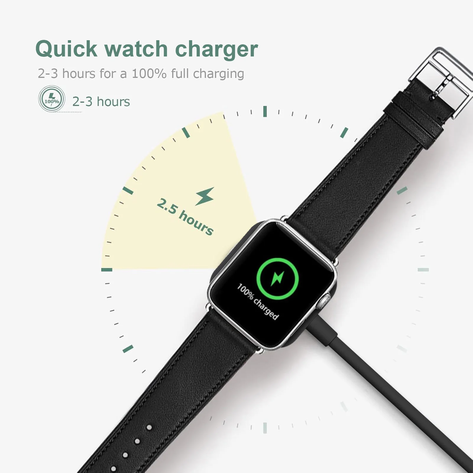 Fast Wireless Charger CABLE สําหรับ Apple Watch Ultra 2/10/9/8/7/6/5/4 ไร้สายแท่นชาร์จแม่เหล็กสายไฟ