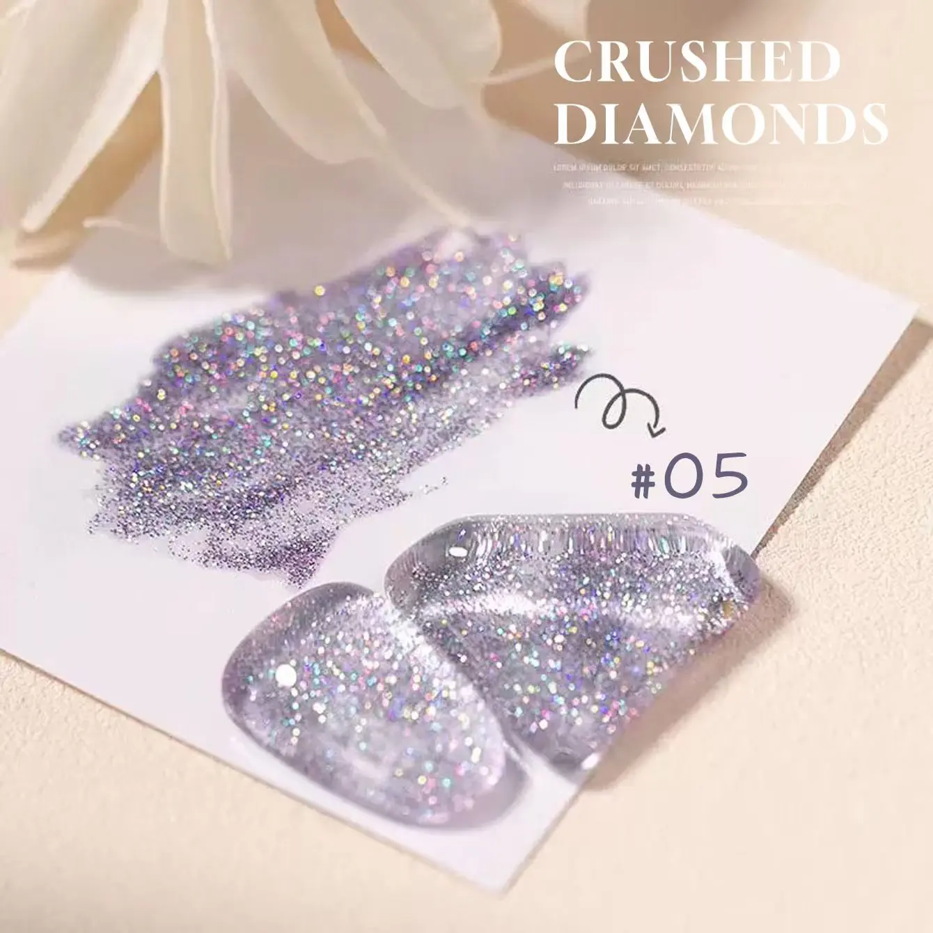 1 Buah ZH Musim Panas Es Transparan Kela Kecil Rusak Berlian Gel Cat Kuku Ledakan Flash Fototerapi Gel Kuku Salon Glitter Gel
