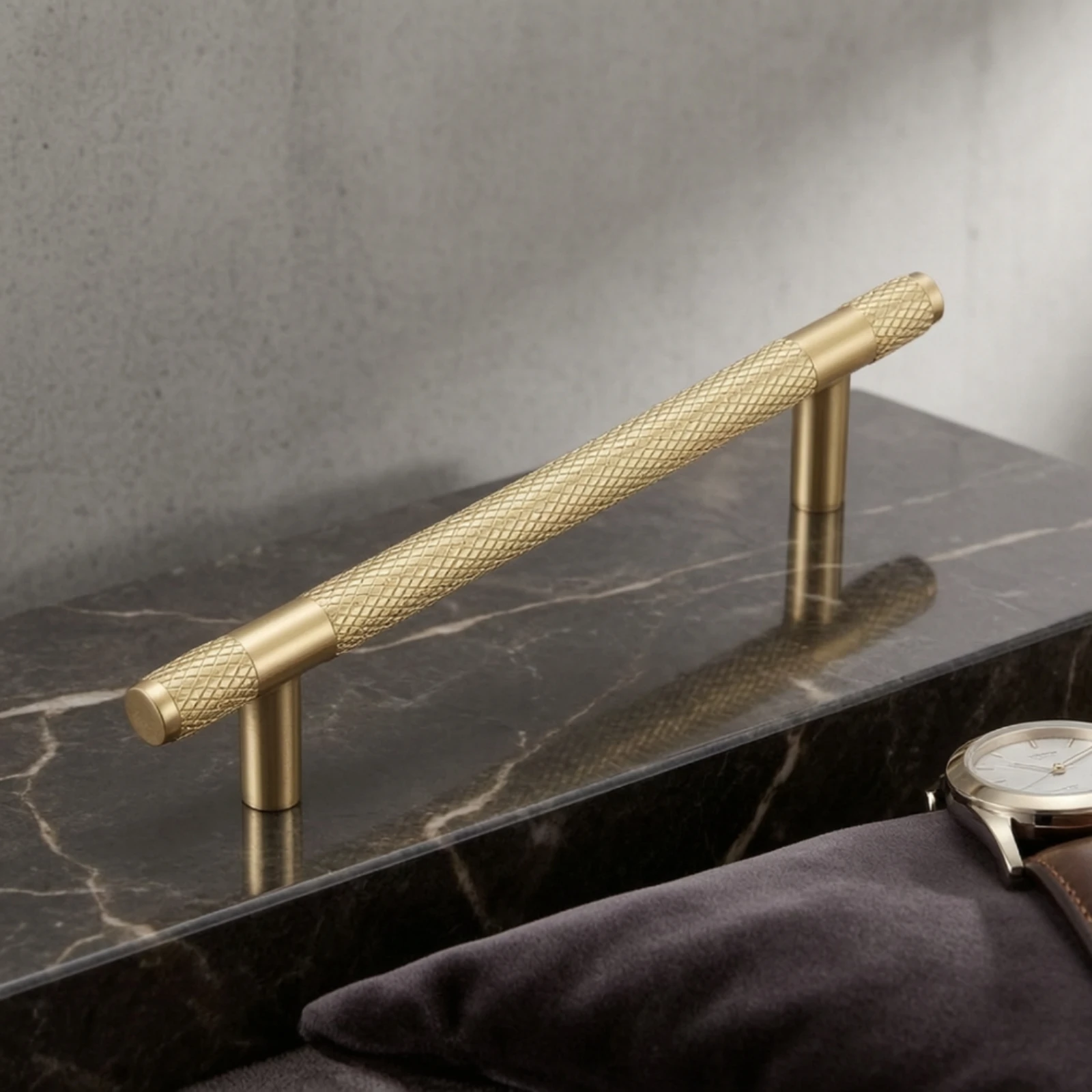 Bar Pull with Knurled Grip Cylindrical Cabinet Handle Drawer Pull Modern Bar Handles Long-Lasting for Homeowners, Cabinets