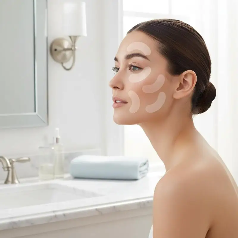 10 Sheets Anti-Frowning Facial Patches Non-Irritating Portable Frown Line Reducer for Travel Skincare Use