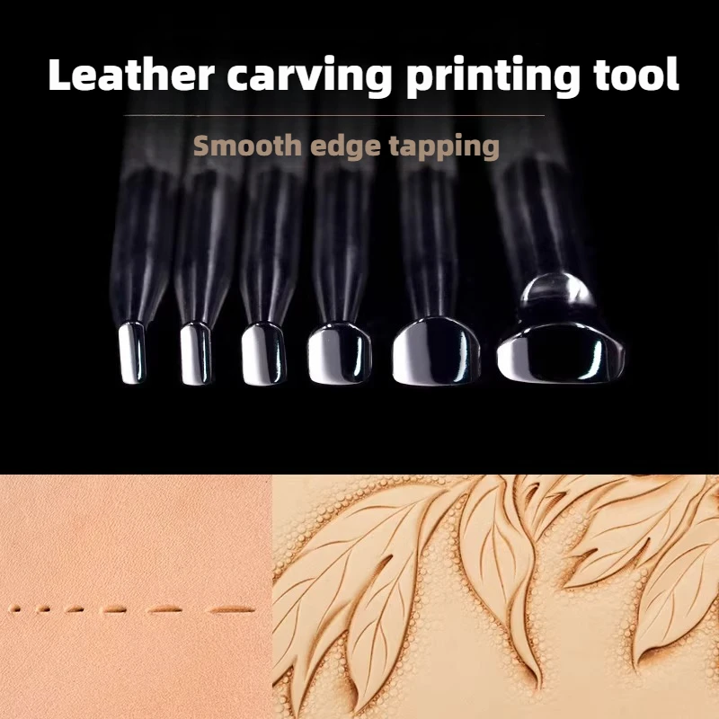 

DIY Handmade Leather Vegetable Tanned Leather Stainless Steel Leathers Carving and Printing Tool Smooth Edge Tapping Tool