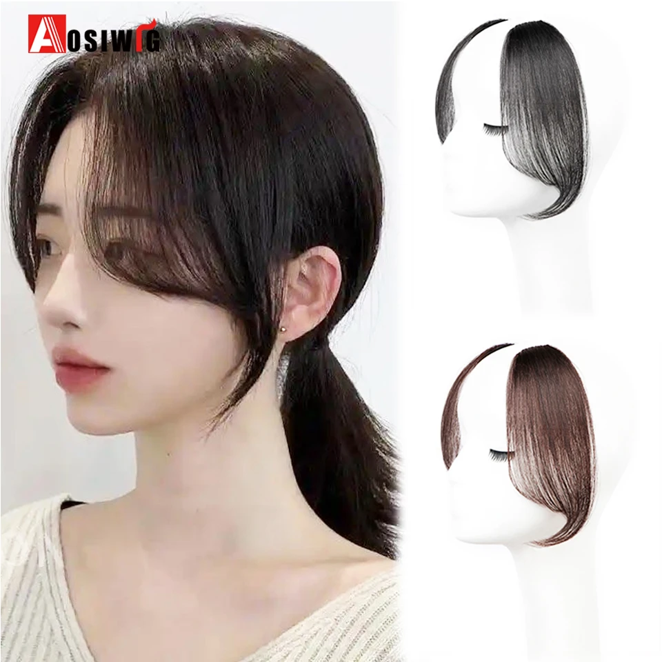 

Synthetic Bangs Wig Piece Female Fluffy Cover The Forehead With Mid Split Eight Character Bangs To Increase The Amount Of Hair