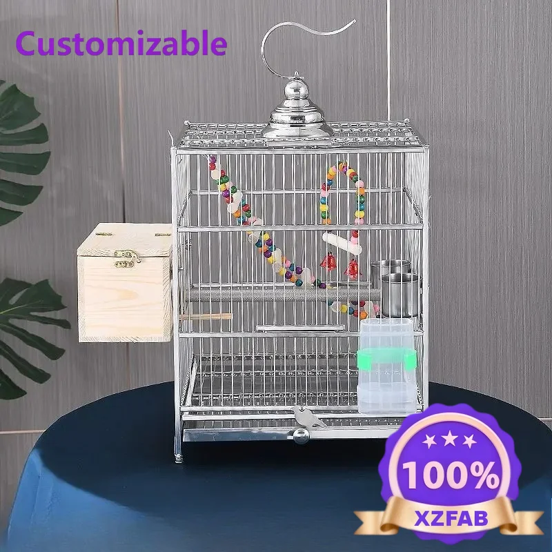 Factory Direct 2026 bird cage household large tiger skin Xuanfeng parrot cage special bird