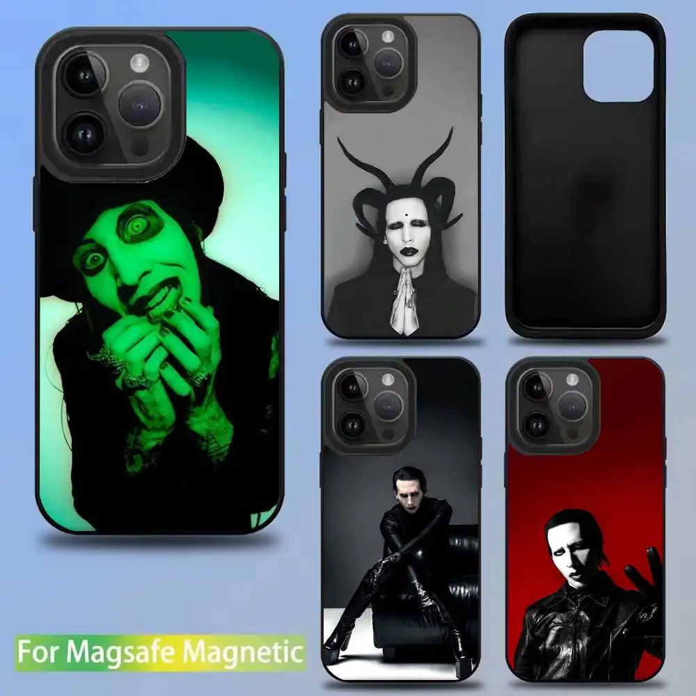 

Singer M-Marilyn MansonS Phone Case For iPhone 17,16,15,14,13,12,11,Pro,Max,Plus,Mini,SE4,E Magnetic Magsafe Wireless Charging