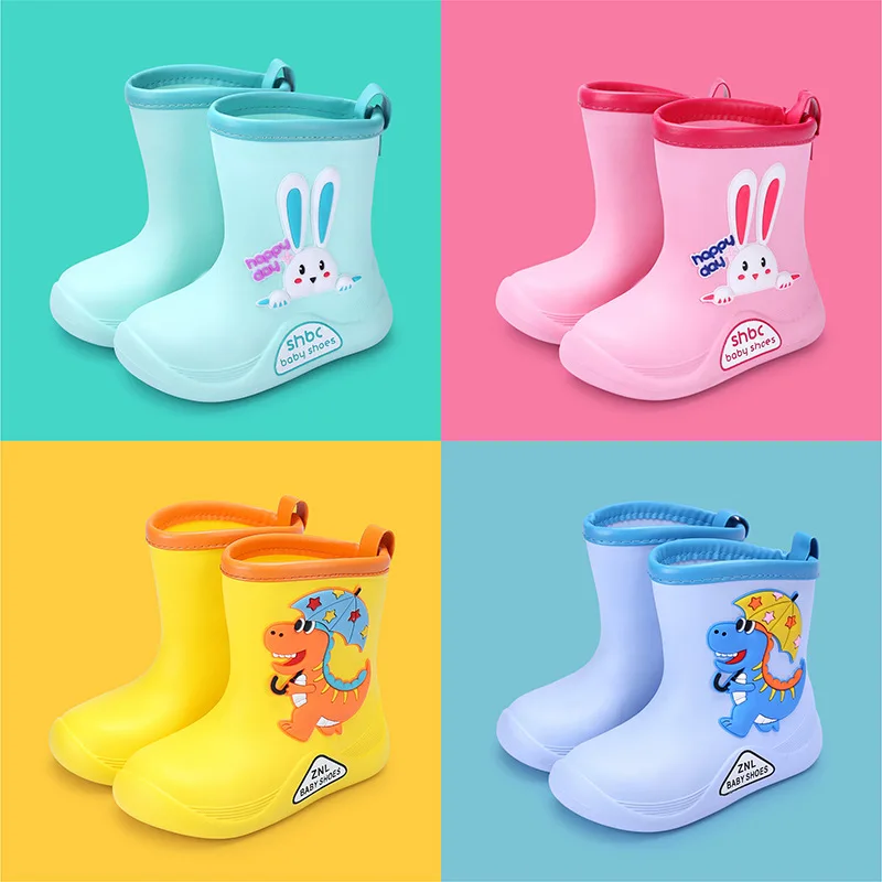 Botas De LluviaCartoon Kids Rain Boots Four Seasons Cute Infant Boot Anti Slip Rubber Boots for Kid Wram Boy Water Boot Kid Shoe