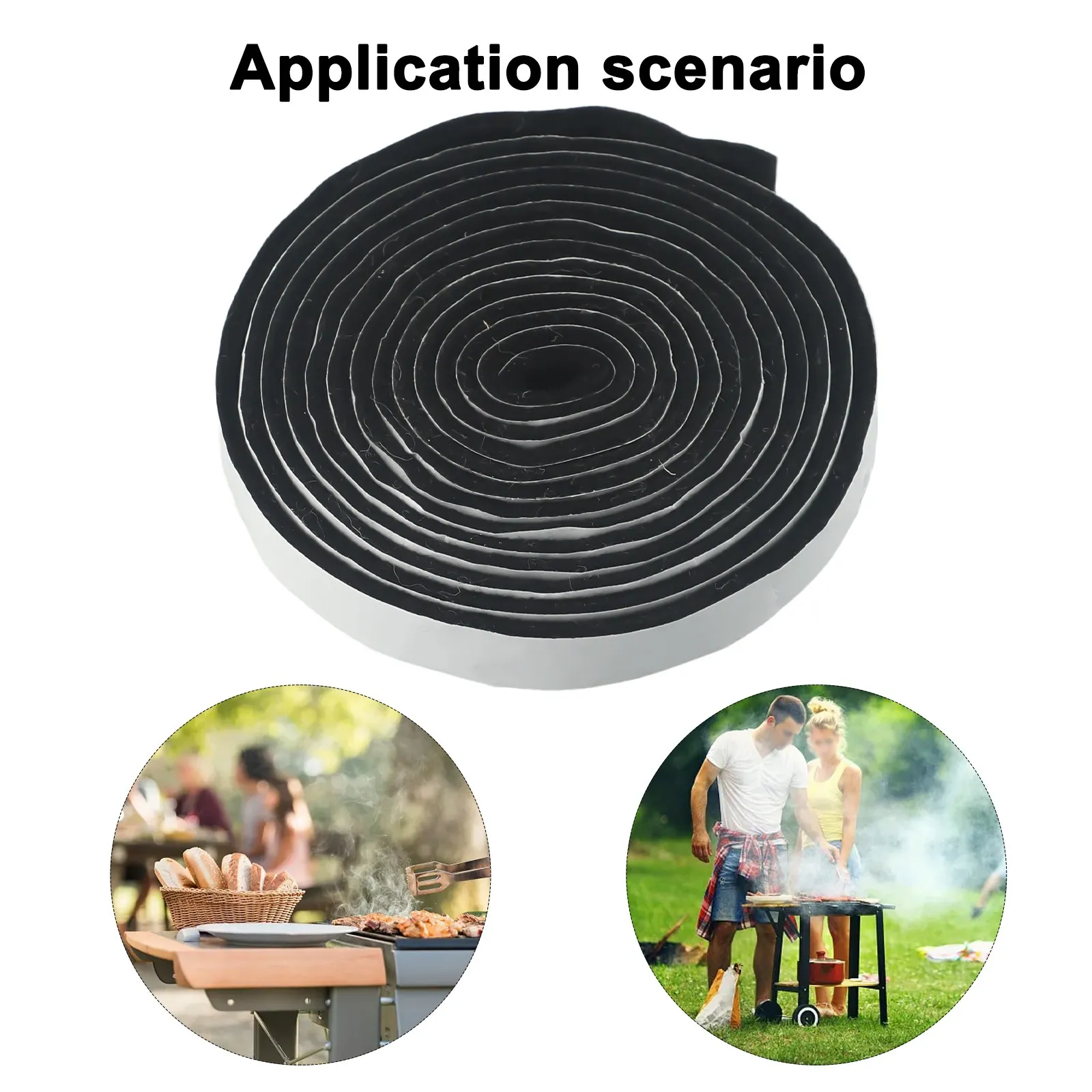 Barbecue Sealing Tape Garden Home Cooking Door Lid Flame Retardant Grill High Heat Replacement Seal Adhesive Tools