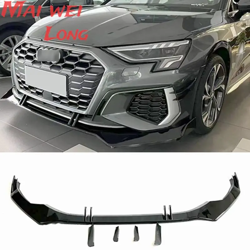 

3 PCS Splitter ABS Front Shovel Bumper Lip Spoiler Diffuser For Audi A3 A4 A5 S-line Car Styling 2021+