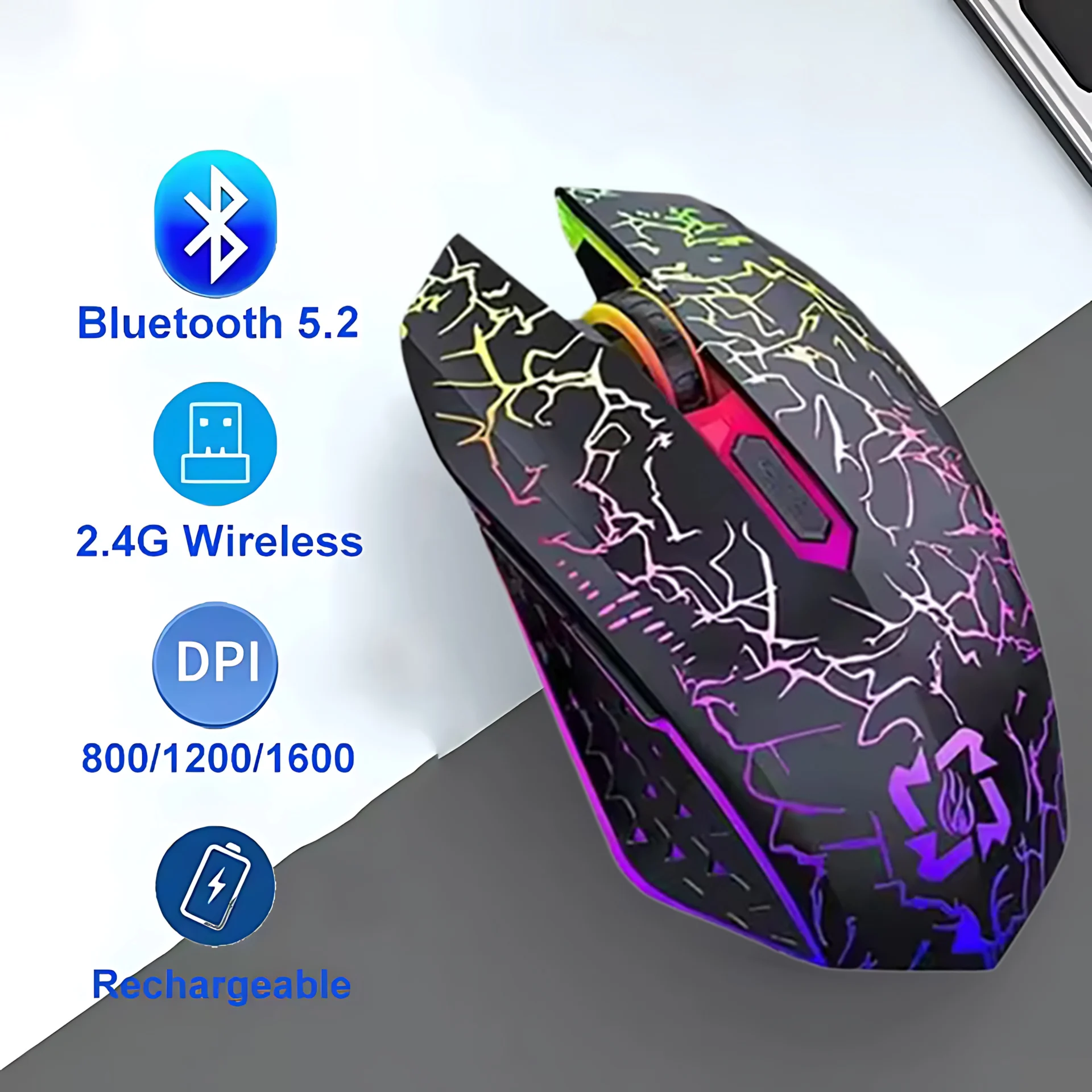 

2.4G Wireless Mute Mouse Silent Click Portable Office Ergonomic Laptop Type-C Charging Universal Lightweight Office Game 2025