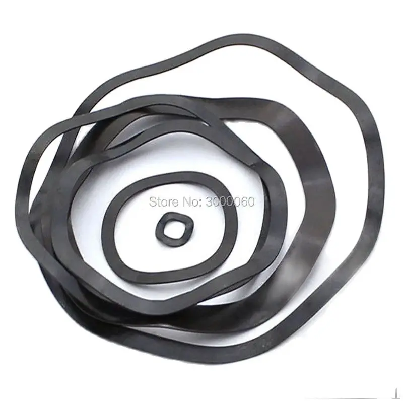 100PCS Black Oxide Wave Spring Washer 65Mn Steel - All Sizes Available for Industrial Use