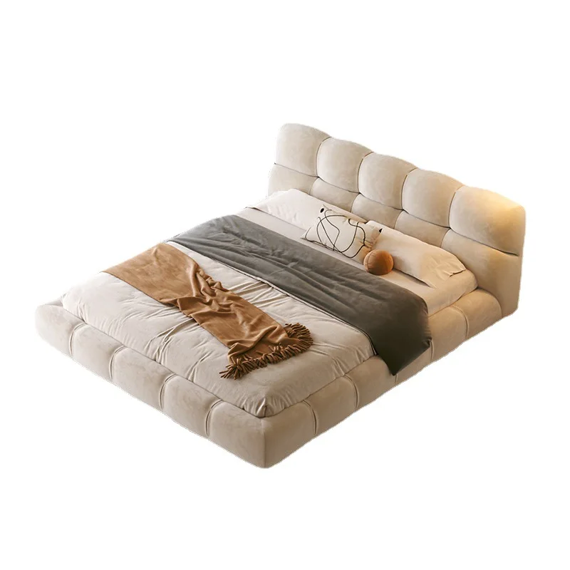 

Technology cloth bed bread fabric puff cloud double soft bag simple master bedroom