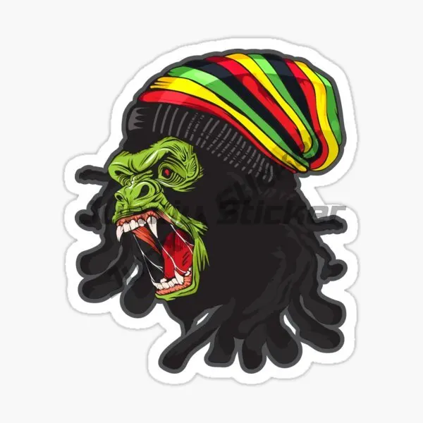 Rasta Ethiopian Flag Reggae Roots Rastafarian Jamaica Vinyl Waterproof Sticker Decal Car Laptop Wall Window Bumper Sticker