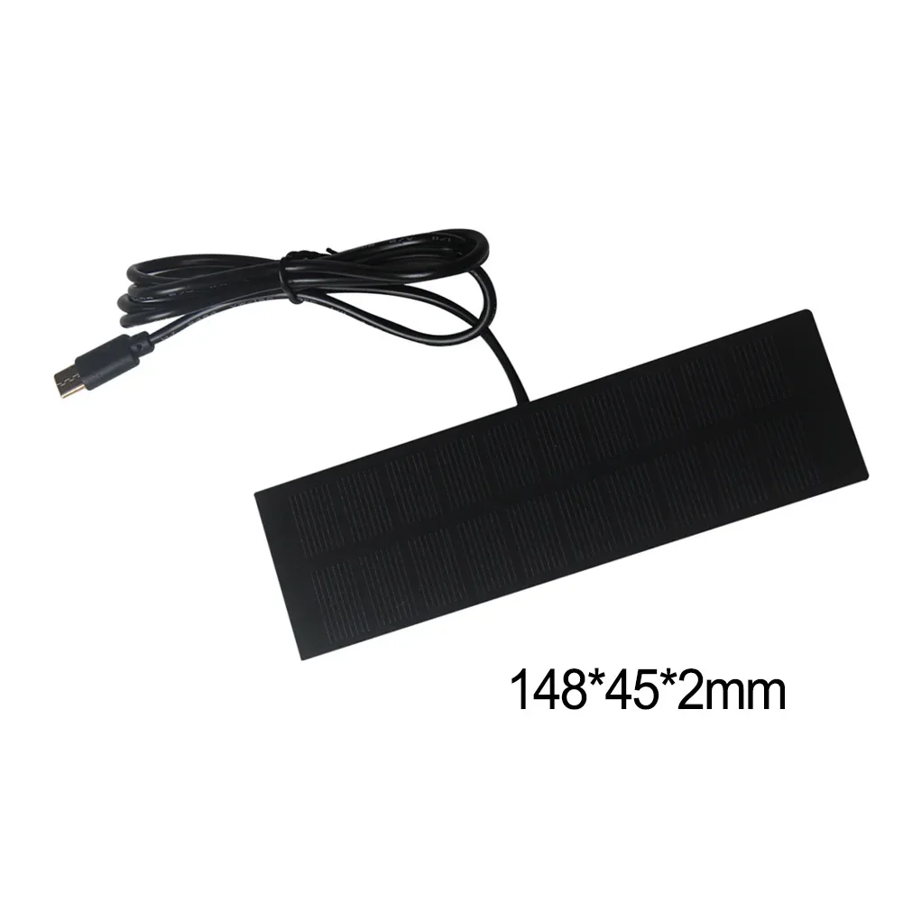 1W 5V Solar Charging Panel With Type-C Output, Weatherproof For Outdoor Camping, Phone And Battery Charger (148*45*2mm) view 4
