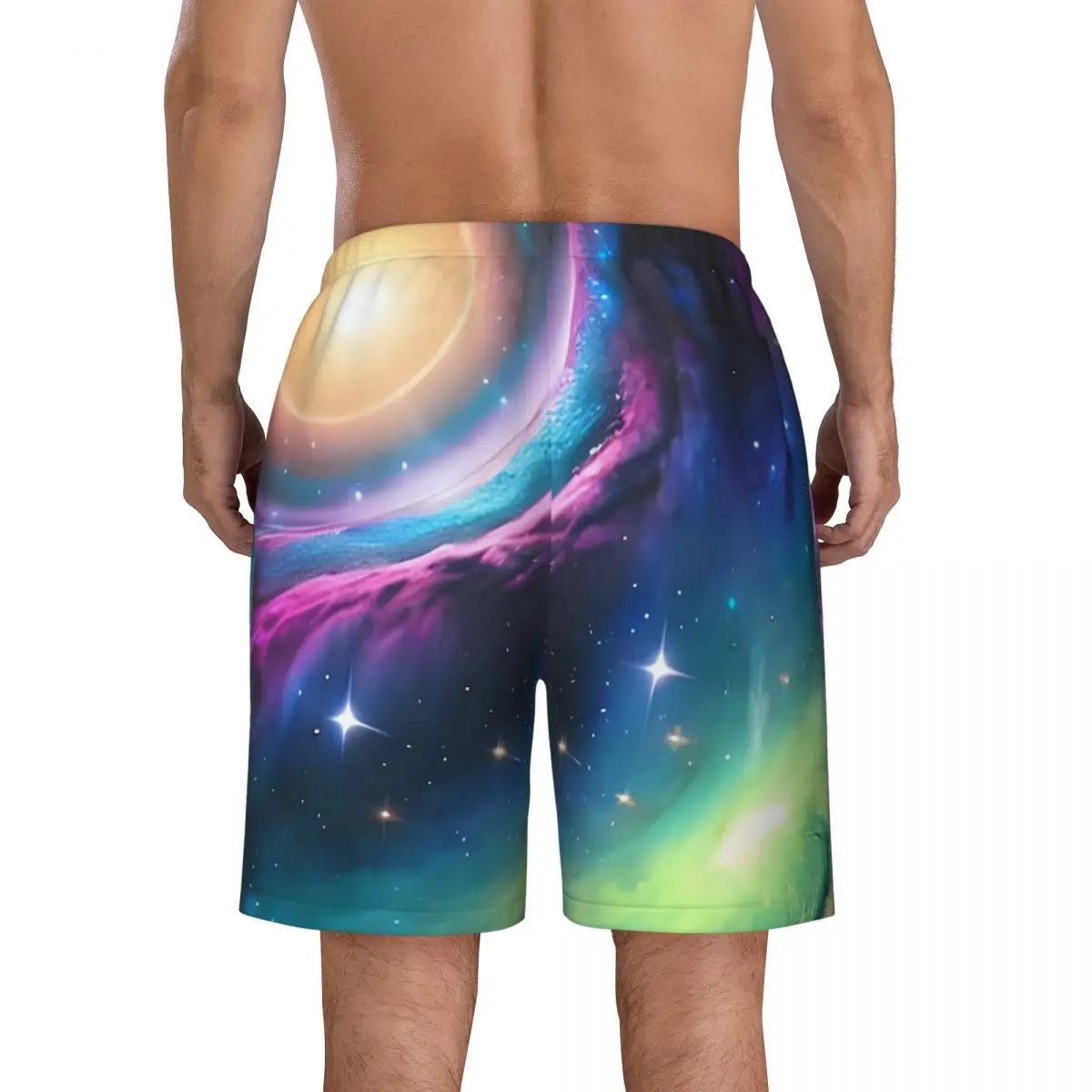 Bathing Suit Galaxy Ocean Board Shorts Summer Colorful Print Vintage Beach Shorts Men Custom Sportswear Breathable Swim Trunks