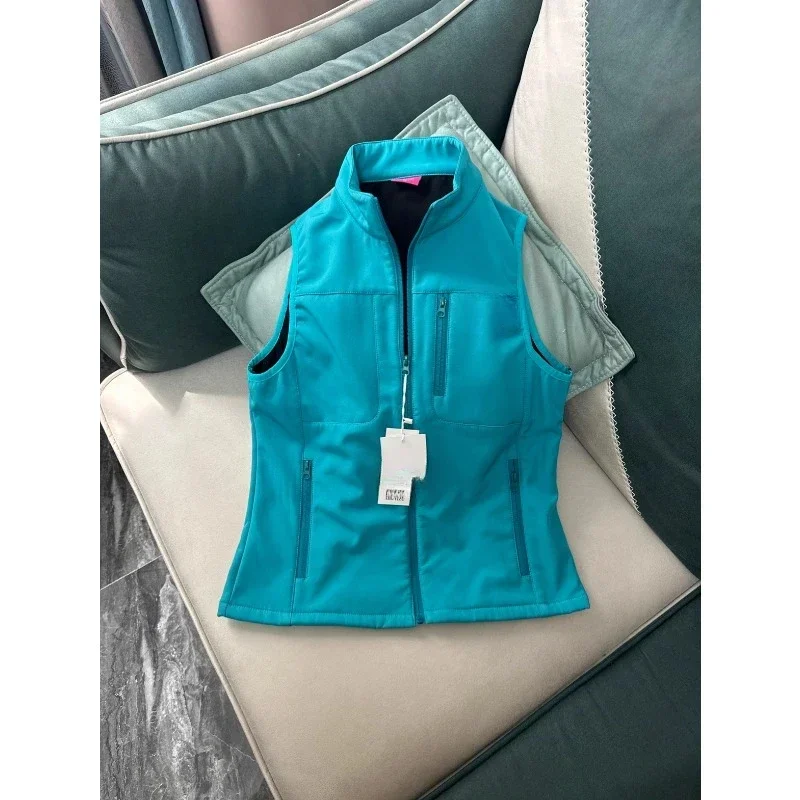 

Soft Shell Vest Women's Stand-up Collar Zipper Composite Velvet Autumn and Winter Outdoor Wear Sleeveless Vest