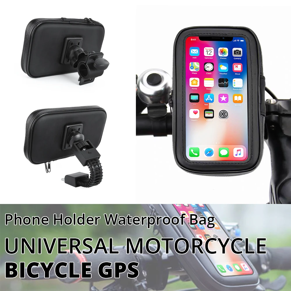 

Waterproof Moto Telephone Holder Support Bicycle Phone Stand Mount Scooter Phone Bag Universal Handlebar Cellphones GPS Stand