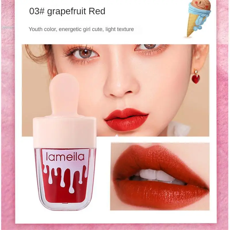 LAMEILA 1~6pcs Liquid Lipstick Lip Glaze Long Lasting Creative Ice Cream Lip Gloss Women Makeup Natural Long Lasting Lipstick