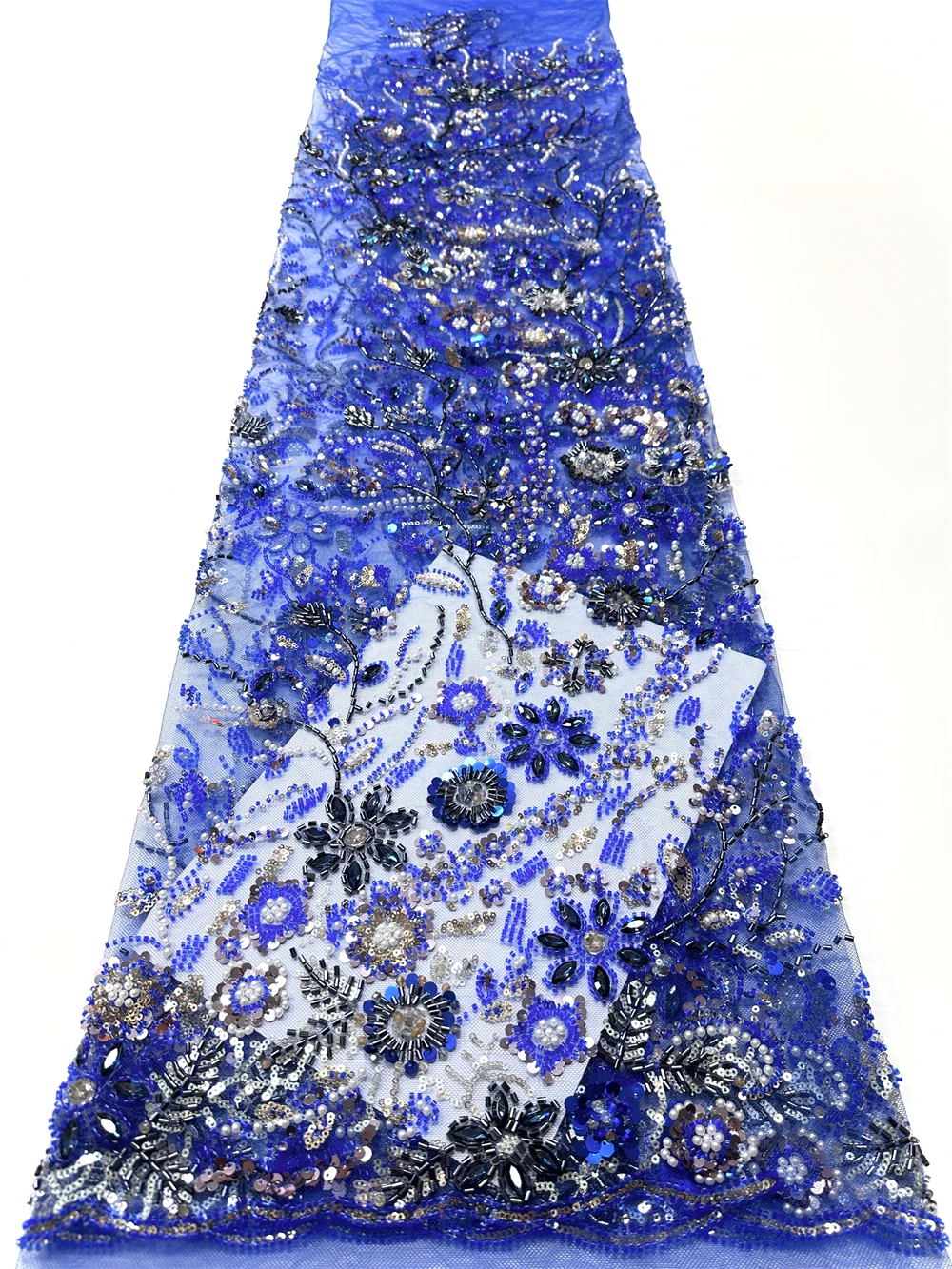 

Французская кружевная ткань высокого качества, африканская бисерная вышивка, нигерийский тюль с блестками, кружево 5 ярдов для шитья праздничного платья 2026