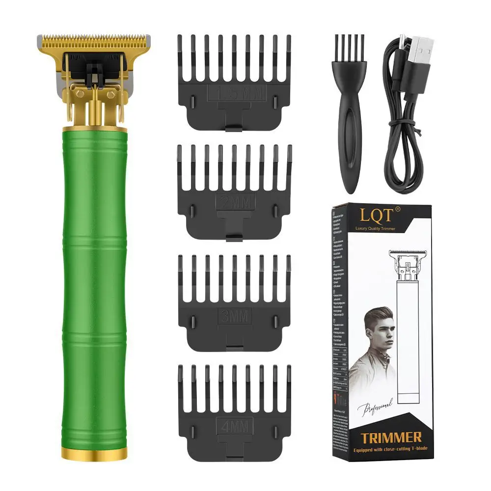 USB Rechargeable T Outline Hair Trimmer Professional Barber Hair Clipper Handle Zero Gap Shaver for Men Beard Styling