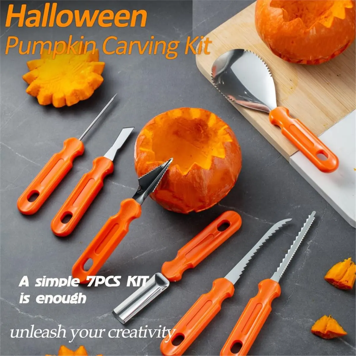 NEW 10PCS Professional Pumpkin Carving Kit with Stencils, Stainless Steel Tools & Storage Bag for Halloween