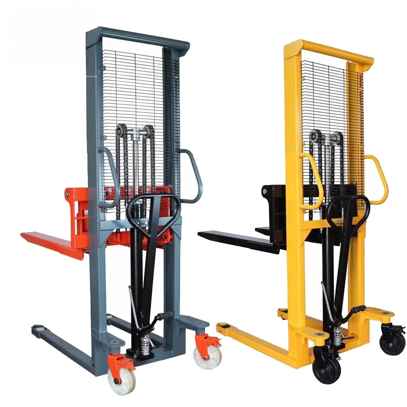 1000kg hand manual hydraulic pallet forklift stacker machine