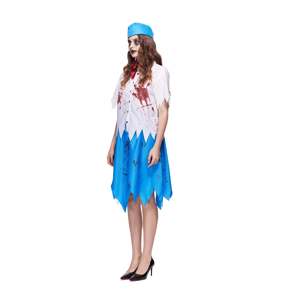 Erospiöse erwachsene gruselige Zombie Flug begleiter Karneval Kostüm tote Stewardess Uniform Airlline Begleiter Zombie Cosplay Purim