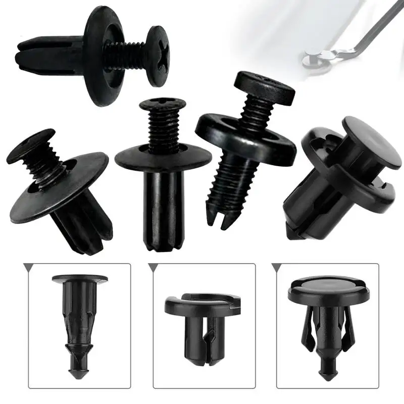 20/60 Pcs Universal Car Buckles 6 Models Size Fastener Rivet Clamping Fastener Buckles Car Accessory Fixed Screw 6-10mm