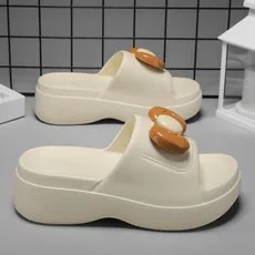 

Женская обувь на толстой подошве, бантик, уличные и домашние сандалии, тапочки, удобные в наступление, женские тапочки из материала.