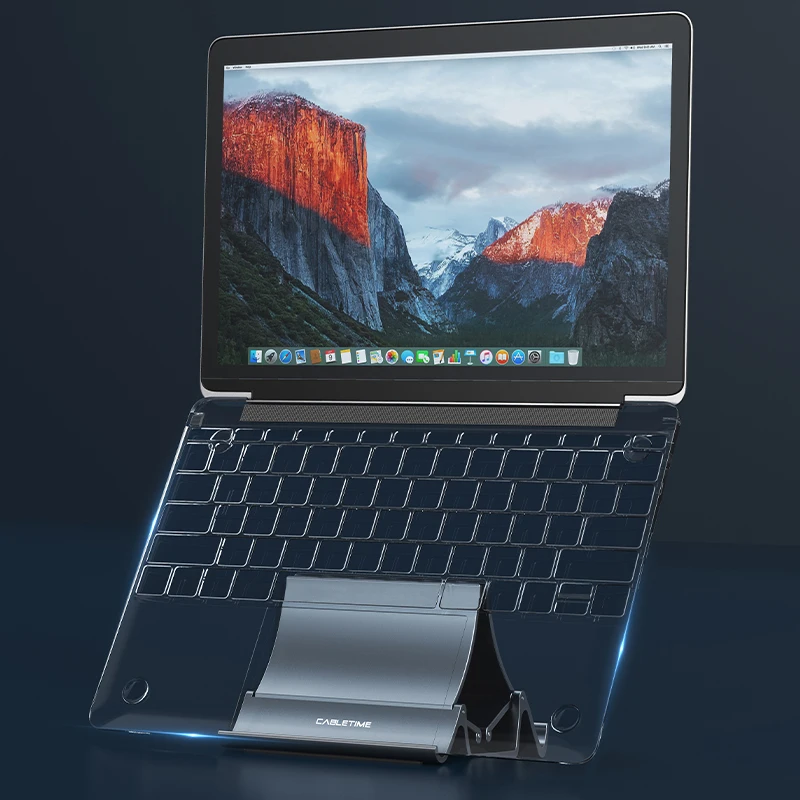 MacBook面ipad携帯電話用の磁気垂直ラップトップスタンド,換気スペースの耐衝撃性タブレットホルダーc418