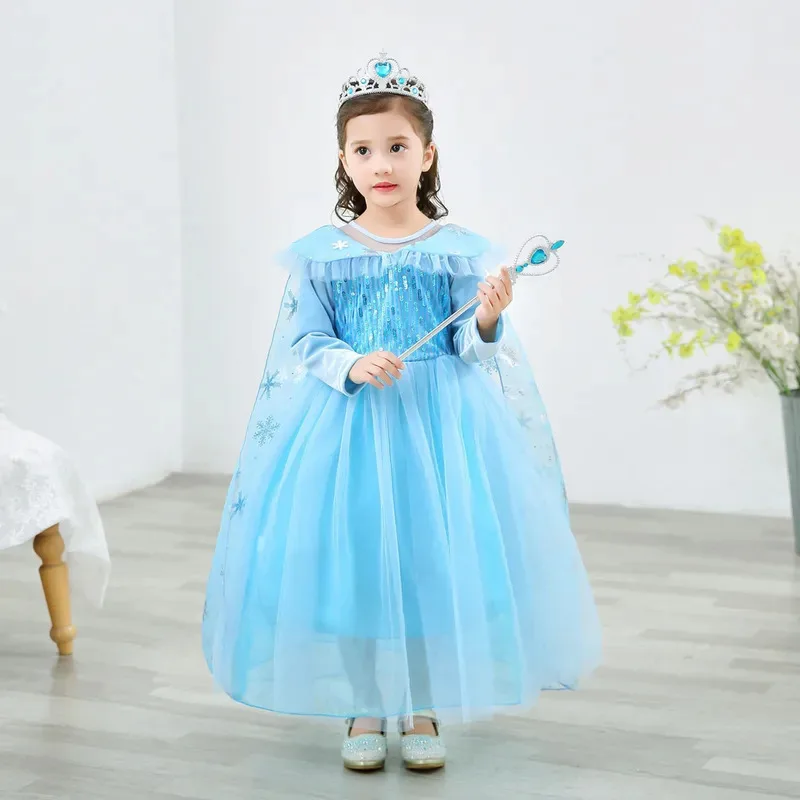 

Shiny Toddler Little Girls Movie Princess Frozen Elsa Birthday Party Cosplay Halloween Fancy Easter Dress