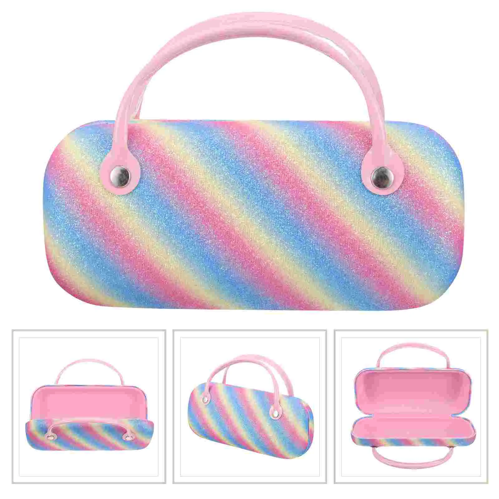 Rainbow Glasses Case Children's Handbag Coin Purse Portable Eye Pencil Eyeglasses Holder for Anti-stress Cute Cloth Fabric