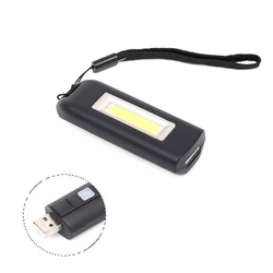 Mini COB LED Keychain Flashlight USB Charging Portable Emergency Lighting Keyring Flash Light Lamp Torch Pocket Light