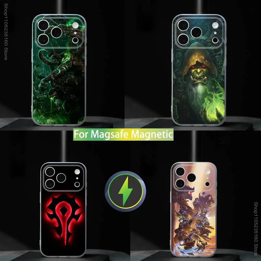

Чехол для телефона W-World Of W-Warcraft Cool для iPhone 11,12,13,14,15,16,17, Pro, Max, Plus, Mini, SE4, E с беспроводной связью Magsafe