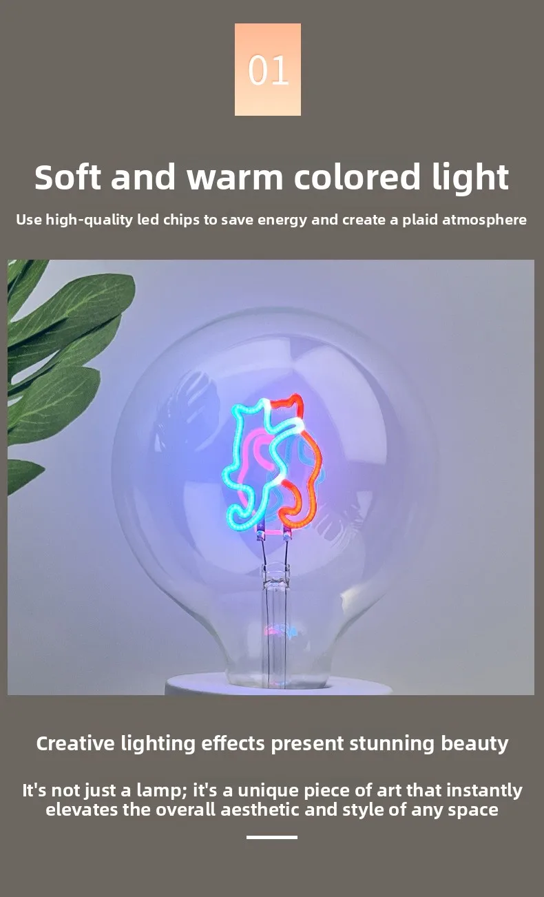 LED  G125 Blue RED Cat E27 220V 4W 8W Dimmable Filament Bulb Retro Vintage Decorative Lighting Edison Lamp Decorative Lighting