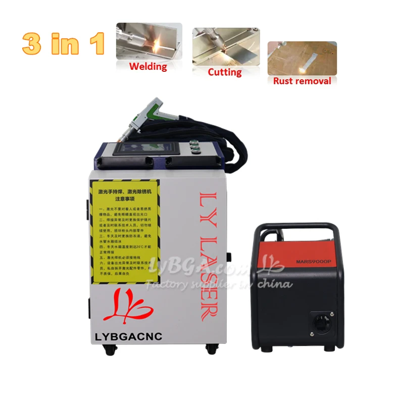 LY Palmare 5 in 1 Macchina per marcatura di taglio per pulizia laser a fibra 3000W 2000W 1500W MAX Raycus BWT Saldatore laser per metallo