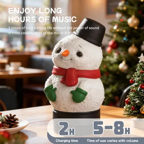 Christmas Item Most Hot Christmas Decoration Wireless Bt Speaker Musical Outdoor Snowman Ambient Night Light for Home Restaurant