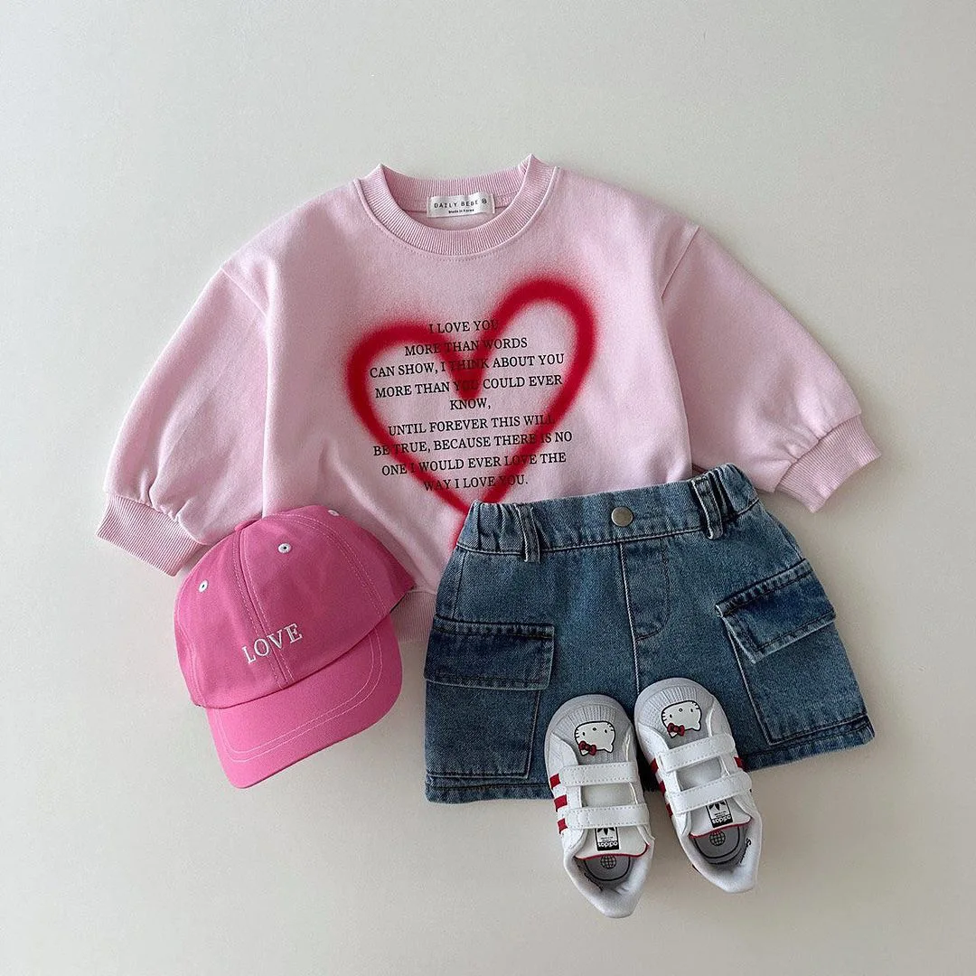 Spring New Baby Girl Fashion Letter Print Sweatshirt Infant Long Sleeve T Shirts Toddler Casual Versatile Tops Kids Clothes