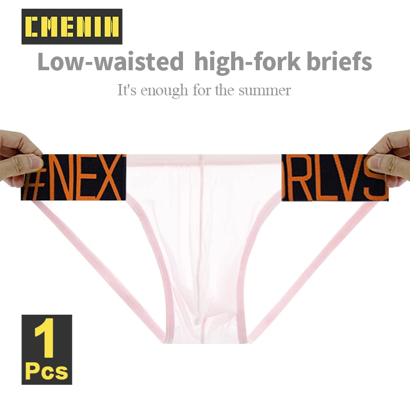 CMENIN Transparent Mesh Men\'s High-cut Briefs Ultra-thin Sexy Men Panties Breathable Mens Bikini Underpants Gays Man Underwear