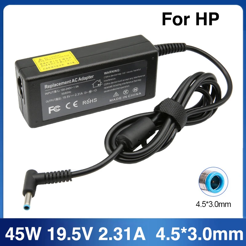 45W 19.5V 2.31A Blue Pin 4.5*3.0mm AC Laptop Adapter Charger for HP Stream X360 11 13 14 Series Power Supply Adapter