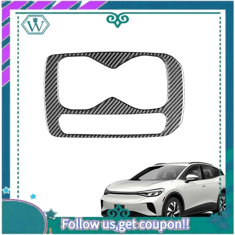 AA92-وحدة التحكم المركزية كأس الماء حامل الإطار غطاء لوحة ألياف الكربون لشركة فولكس فاجن ID.4 ID4 2021 2022 2023 الملحقات الداخلية #2