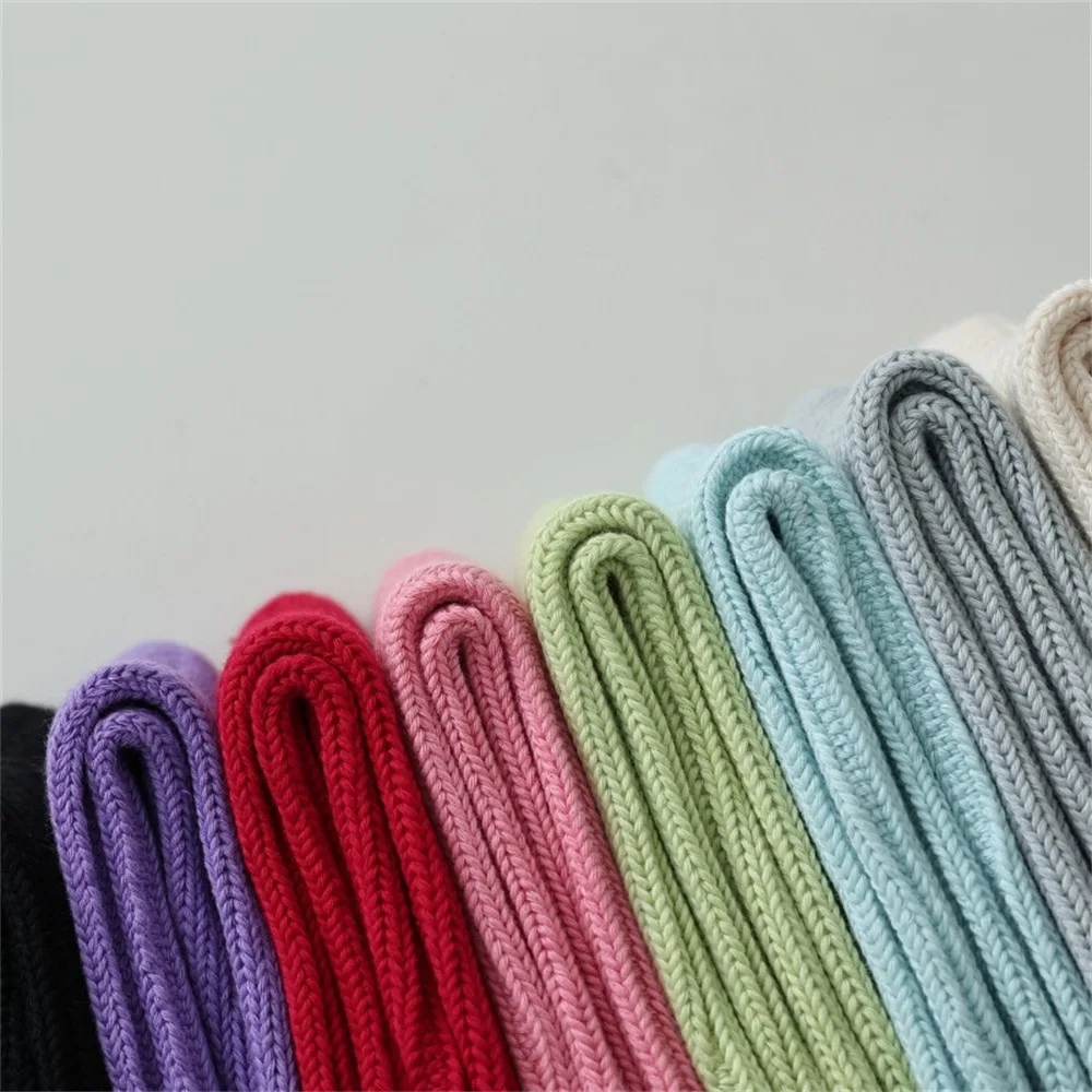 Koreanische Nadel Dicken Faden Gestrickte Mittelrohr Socken Baumwolle Japanische Rosa Label Paare SolidColor Socken Mid-rohr Warme Hause socke – Detail 6